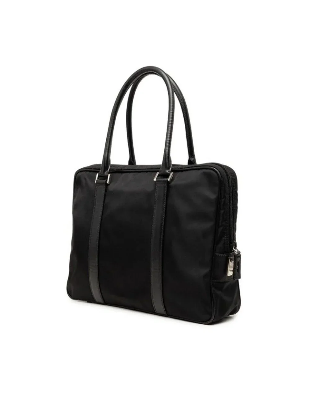 Prada Business Briefcase Black Nylon Leather